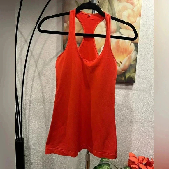 Lululemon Athletica orange tank tops size 4 - Picture 1 of 5